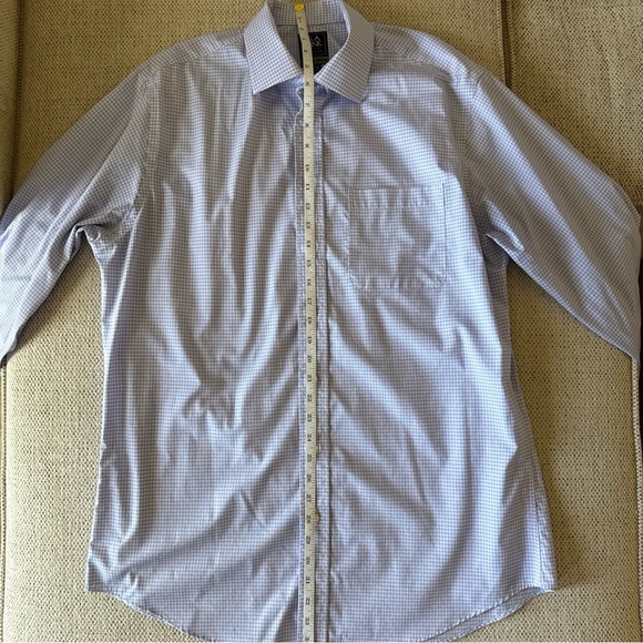 Jos A Bank Men’s Traveler Tailored Fit  L/S  16.5/36 Button Up Blue/purple Check - Picture 8 of 8